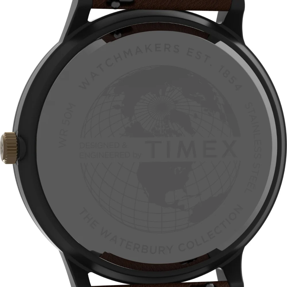 Waterbury Classic Day/Date 40mm Leather Strap Watch - Image 5