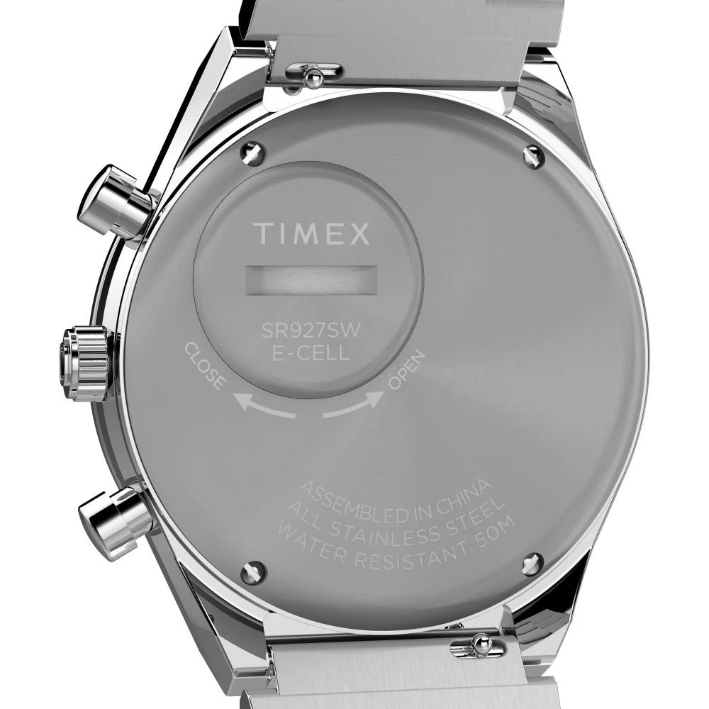 Q Timex Chronograph 40mm Stainless Steel Bracelet Watch - Image 3