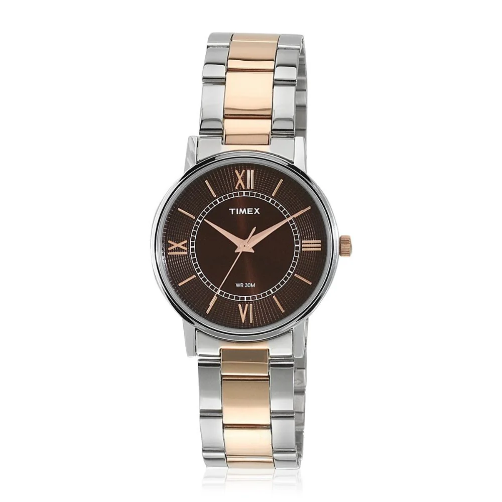 Timex Classics Pairs Brown Dial Round Case 3 Hands Function Watch -TW00PR214 - Image 3